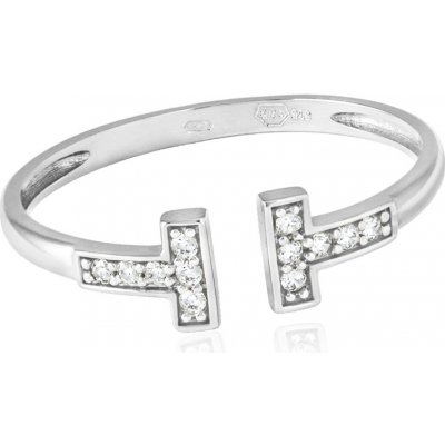 Gemmax Jewelry Prsten z bílého zlata TT se zirkony GLRWB 34341