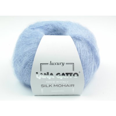 Lana Gatto pletací příze mohér hedvábí SILK MOHAIR světle modrá – Zboží Dáma