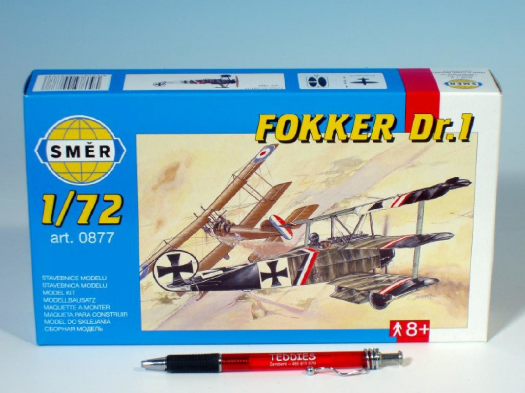 Směr model letadla Fokker DR.1 8 01x9 98cm v krabici 25x14 5x4 5cm 1:72