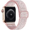 Řemínek k chytrým hodinkám Crested Elastický navlékací řemínek pro Apple Watch 38, 40 a 41 mm s přezkou 3D bílorůžový YACZ-2025