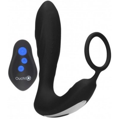 Shots Ouch! E-stimulation & vibration Butt Plug, silikonový e-stim vibrátor na prostatu 13,3 x 2–3,3 cm