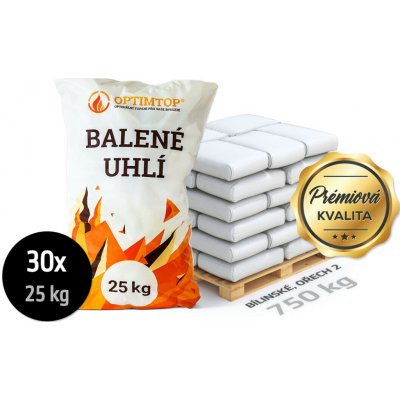 Optimtop Bílinské uhlí ořech 2, pro automatické kotle 750 kg – HobbyKompas.cz