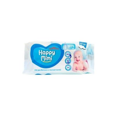 Happy Mimi Dětské vlhčené ubrousky 99% vody 72 ks – Hledejceny.cz