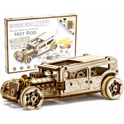 WOODEN CITY 3D puzzle Automobil Hot Rod 141 ks – Hledejceny.cz