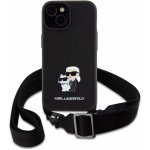 Pouzdro Karl Lagerfeld Saffiano Crossbody Metal Karl and Choupette iPhone 15 černé – Hledejceny.cz