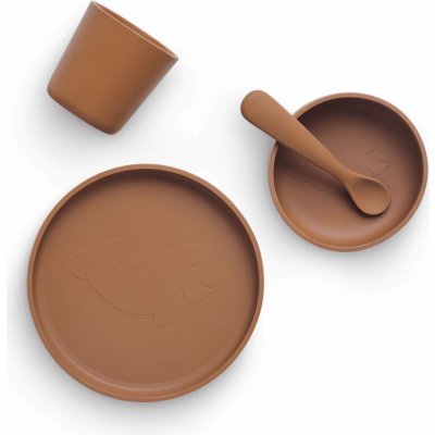 Jollein silikonový jídelní set Caramel 4 ks – Zboží Mobilmania