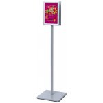 A-Z Reklama CZ Oboustranný informační stojan menuboard na noze s klaprámem A4 Stříbrný – Zboží Živě