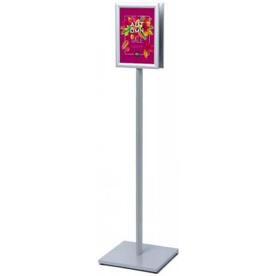 A-Z Reklama CZ Oboustranný informační stojan menuboard na noze s klaprámem A4 Stříbrný – Zboží Živě