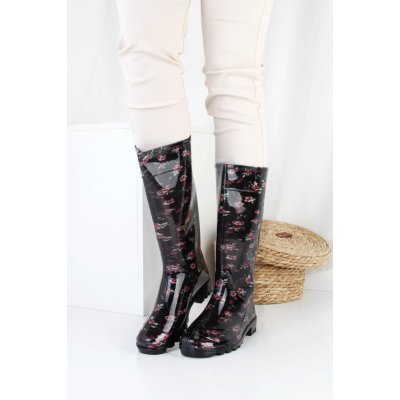 Fashion Holínky s květinami B144-44 – Zboží Dáma