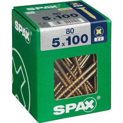 Spax Yellox Univerzální vrut, ø 5 × 100 mm, PZ2, zápustná hlava, 80 ks 4081020501008 – Hledejceny.cz