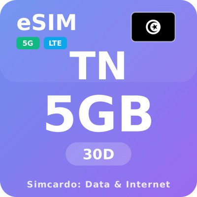 Tunisko Mobilní Internet - eSIM 5GB 30 dní datová SIM karta – Hledejceny.cz
