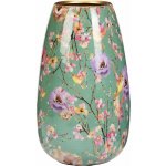 H & S COLLECTION Váza s květinovým potiskem 30 cm zelená KO-A67825340 – Hledejceny.cz