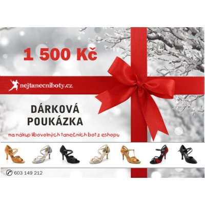 Dárkový poukaz na nákup tanečních bot v hodnotě 1500 Kč