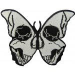 Motýl s lebkou nášivka 7,6 x 6 cm – Zboží Dáma
