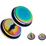 Šperky eshop fake plug do ucha ocelový duhová kolečka gumička PC34.21 – Hledejceny.cz