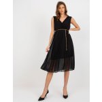 Plisované midi šaty s řetízkovým páskem DHJ-SK-13168.21X black – Hledejceny.cz