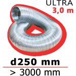 Mikawi Flextube Ultra Flexibilní hliníkové potrubí 250 mm x 3000 mm 59-1880 – Hledejceny.cz