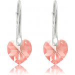 Swarovski Elements Heart krystal stříbrné visací růžové srdce srdíčka 31012.4 Light Rose růžová světlá – Zbozi.Blesk.cz