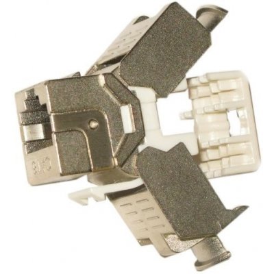 XtendLan Keystone jack RJ45, CAT6, STP, stříbrný, 180st, zaklapnutí zezadu KESS6SNIPX | Zboží Auto