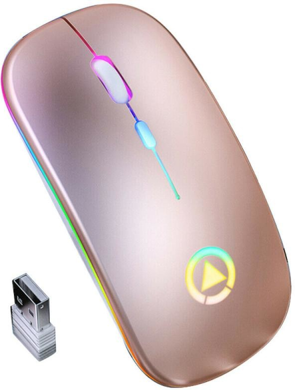 Lux Mouse LED podsvícená dobíjecí bezdrátová myš Barva: Zlatá od 219 Kč -  Heureka.cz
