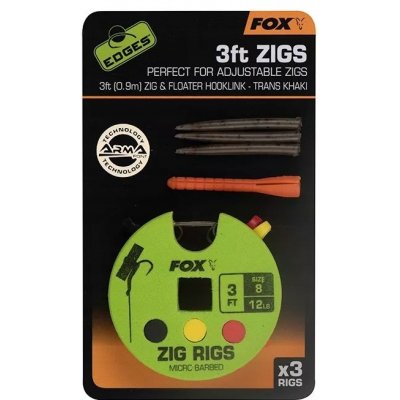 Fox Návazec Edges Zig Rig 3ft 3 ks