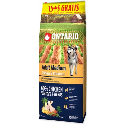 Ontario Adult Medium Chicken & Potatoes 20 kg – Zboží Mobilmania