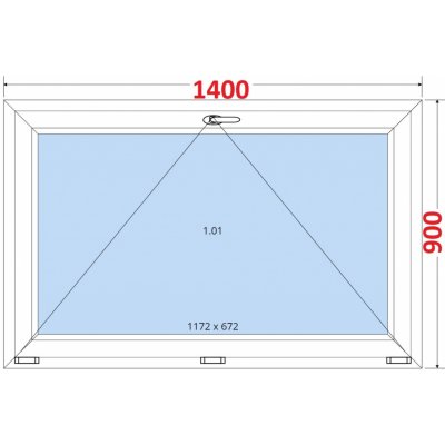 SMART Plastové okno 140x90, Sklopné – HobbyKompas.cz