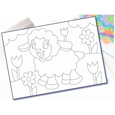Radost v písku Šablona na pískování ovečka na louce A4 210 x 297 mm – Hledejceny.cz