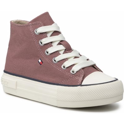 Tommy Hilfiger High Top Lace Up Sneaker T3A4 32119 0890 růžová – Zboží Mobilmania
