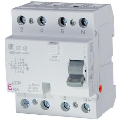 ETI EFI-P4 A 25/0,1 4P, 25A, 100mA, 10kA, typ: A – Sleviste.cz