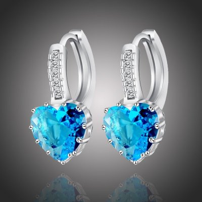 Sisi Jewelry Swarovski Elements Elizabeth Topaz srdíčko E1139 Světle modrá
