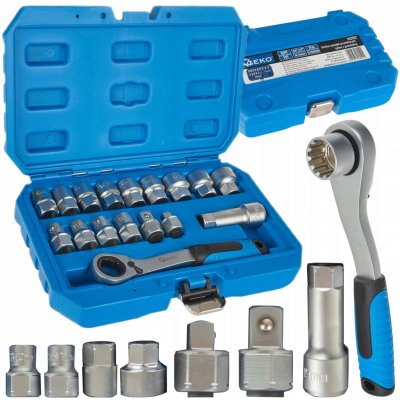 Geko Gola sada s průchozí ráčnou Gear Lock 10-24mm 17ks G13552 – Sleviste.cz