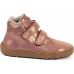Froddo zimní barefoot boty Furry pink/gold – Zboží Dáma
