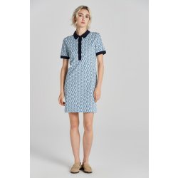 GANT G-PATTERN JAQUARD SS POLO DRESS modrá