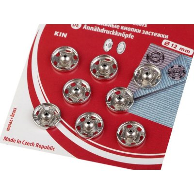 Kovové patentky / stiskací knoflíky, malé, 3/12 mm 4 nikl (bal. 1) – Zboží Dáma