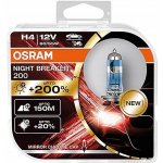 Osram Night Breaker 200 H4 P43t 12V 60/55W 2 ks 64193NB200-HCB – Zboží Mobilmania