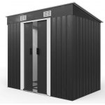 FurniGO Zahradní domek A4 196 x 122 x 182 cm antracit – Sleviste.cz