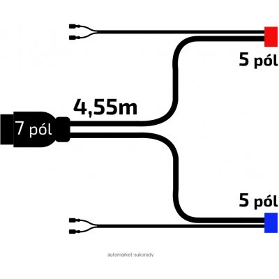 Kabeláž VAPP 4,55m/7-pól - zástrčka, s předními vývody QS75, baj5