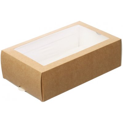 EcoRevolution Obaly Papírová krabička EKO na makronky 180x110x55 mm hnědá s okénkem bal/50 ks Balení: 500