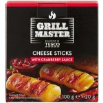 Tesco Grill Master Sýrové tyčinky s brusinkovou omáčkou 2 x 100 g