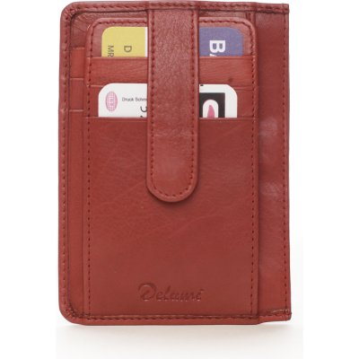 Delami Kožené pouzdro na doklady Nina červená – Zboží Živě