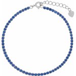 Again Tenisový stříbrný náramek s modrými kubickými zirkony AJNR0002 – Zboží Dáma