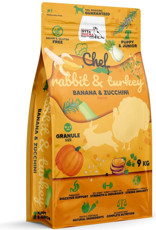 Syta Micha Chef Puppy Rabbit turkey banana and zucchini 9 kg