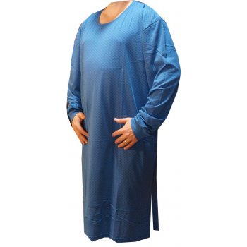 noční košile dlouhý rukáv s čepičkou modrá
