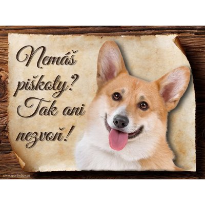 Sport hobby Cedulka Welsh Corgi Pembroke Piškoty CP229 20 x 15 cm – Zboží Mobilmania