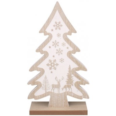 Anděl Přerov s.r.o. Strom s bílým potiskem dřevěný na postavení 17 x 30 x 5 cm – Hledejceny.cz