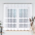 Dekorační krátká vzorovaná záclona na žabky WIKTORIA LINE 160 bílá 310x160 cm MyBestHome – Zboží Mobilmania
