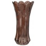 Čokoládově hnědá skleněná váza s reliéfem tulipánů Delight - Ø 10*20 cm - daan kromhout – Hledejceny.cz