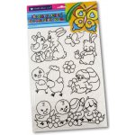 Anděl předloha k barvám na sklo 1494 vyvýšená kontura Velikonoční motiv 38x21cm – Zboží Dáma