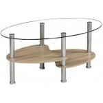 Kondela Panty New ocel, čiré sklo, dub sonoma – Zboží Mobilmania